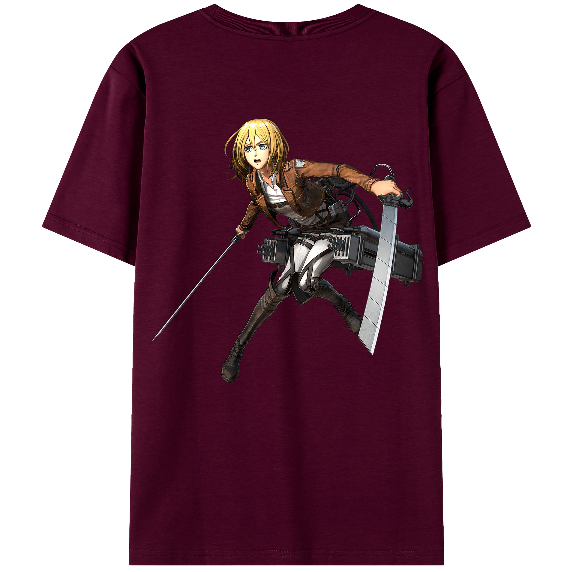 （画像用） 進撃の巨人 クリスタ·レンズ Attack on Titan Christa Lenz レディース半袖Tシャツ(バックプリント)